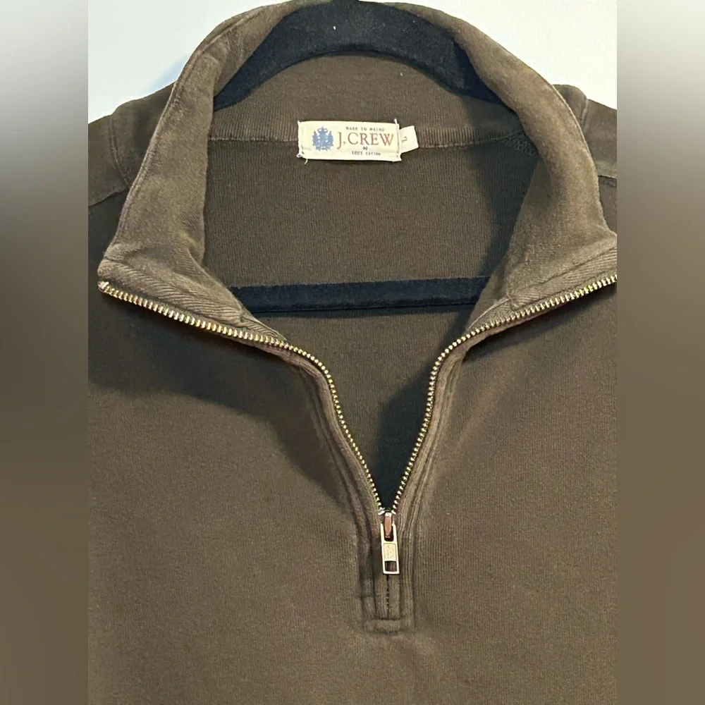 Vintage J.Crew 100% Cotton Brown Quarter Zip Pullover Sweatshirt – Men’s M